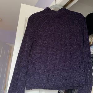 Purple knit turtle neck